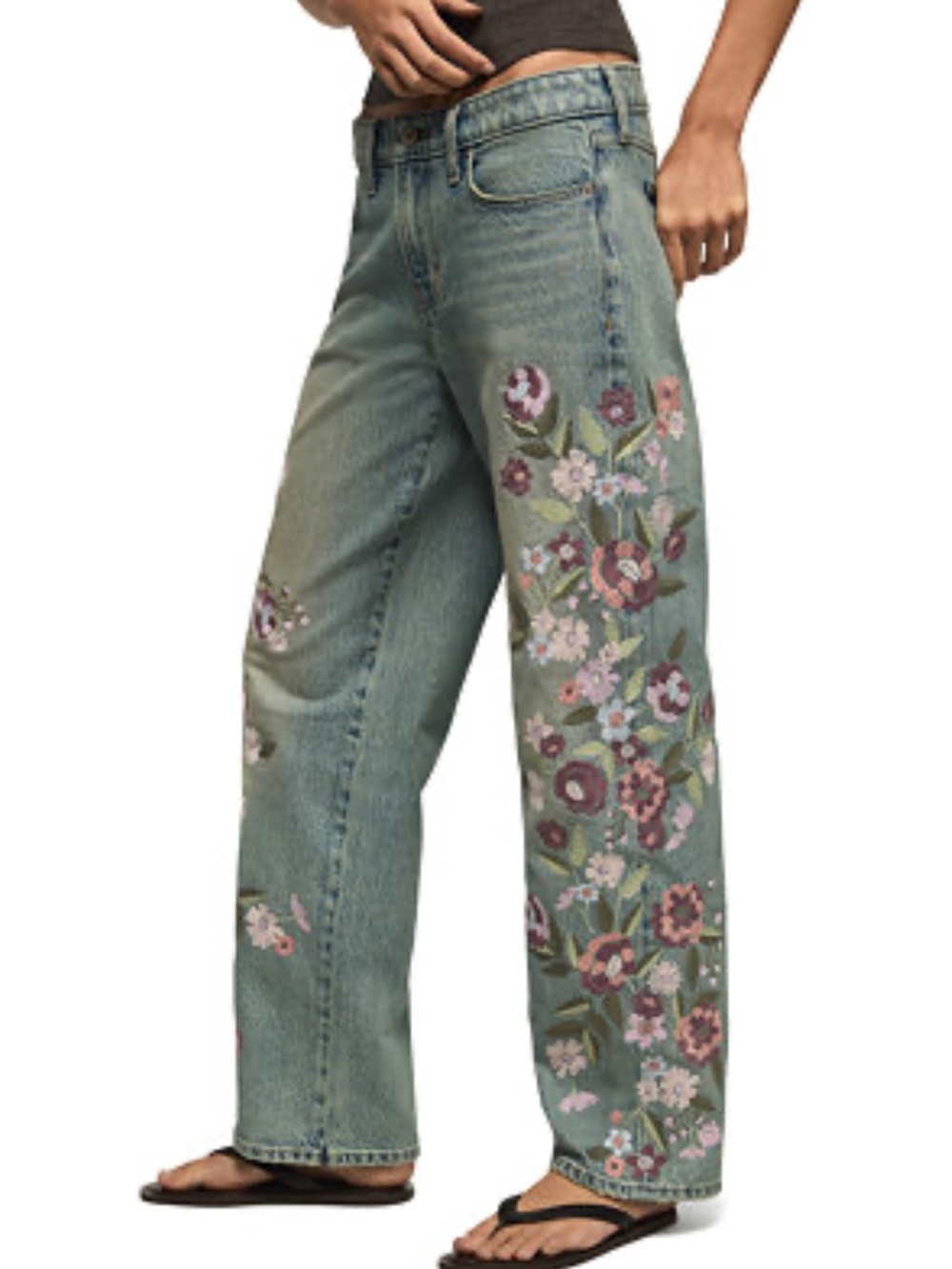 NWT Lucky Legend Jeans Limited Edition Fully Embroidered Baggy - Vintage Wash - Picture 5 of 12